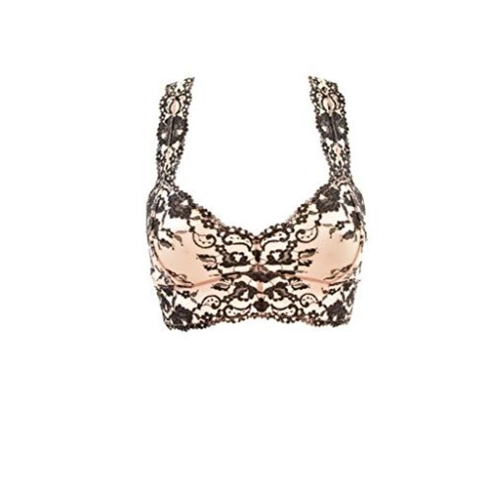 Free People Womens Cross Dye Galoon Lace Racerback Bra